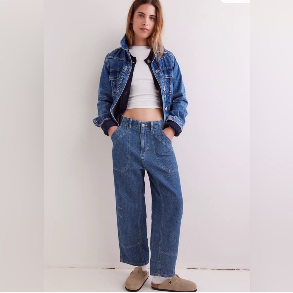 Free People Midnight Voyage Harem Barrel Crop Jeans